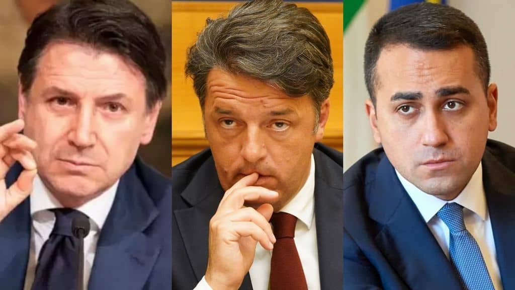 Giuseppe Conte, Matteo Renzi e Luigi Di Maio