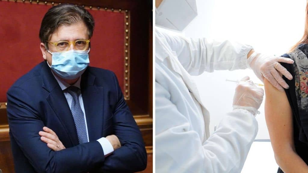 Il vice-ministro Sileri e una persona vaccinata