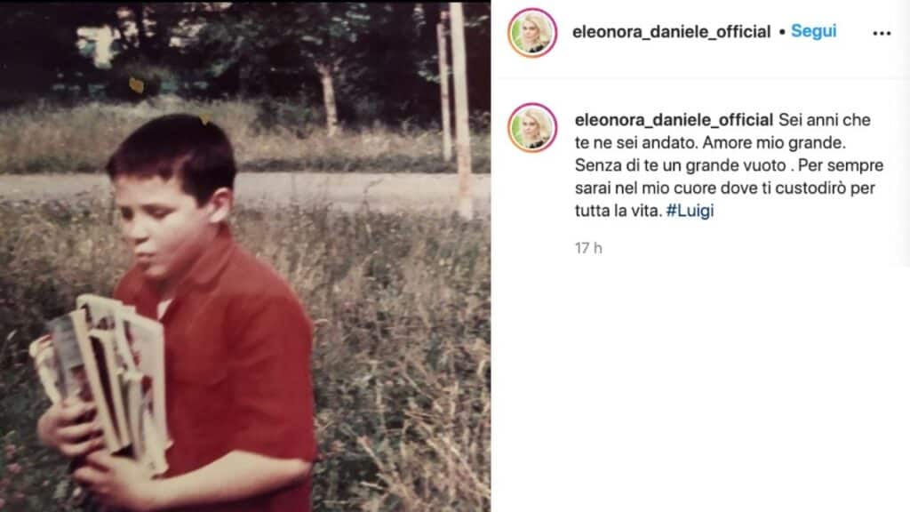eleonora daniele e il post su instagram in cui ricorda il fratello luigi morto nel 2015