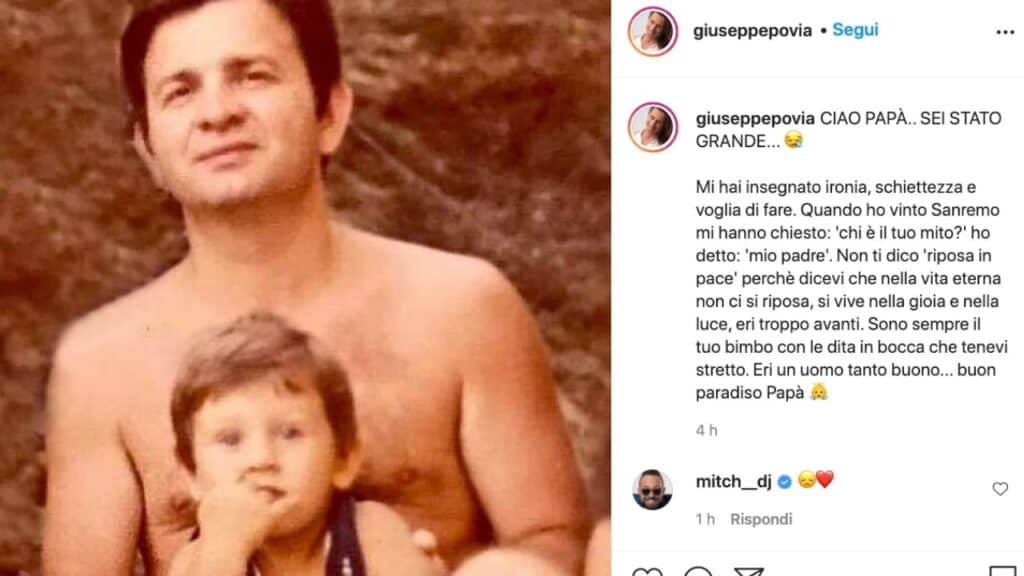 povia padre morto addio su instagram