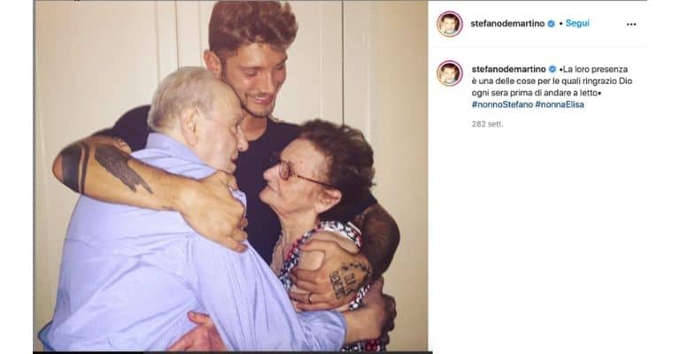 Stefano De Martino assieme a nonna Elisa