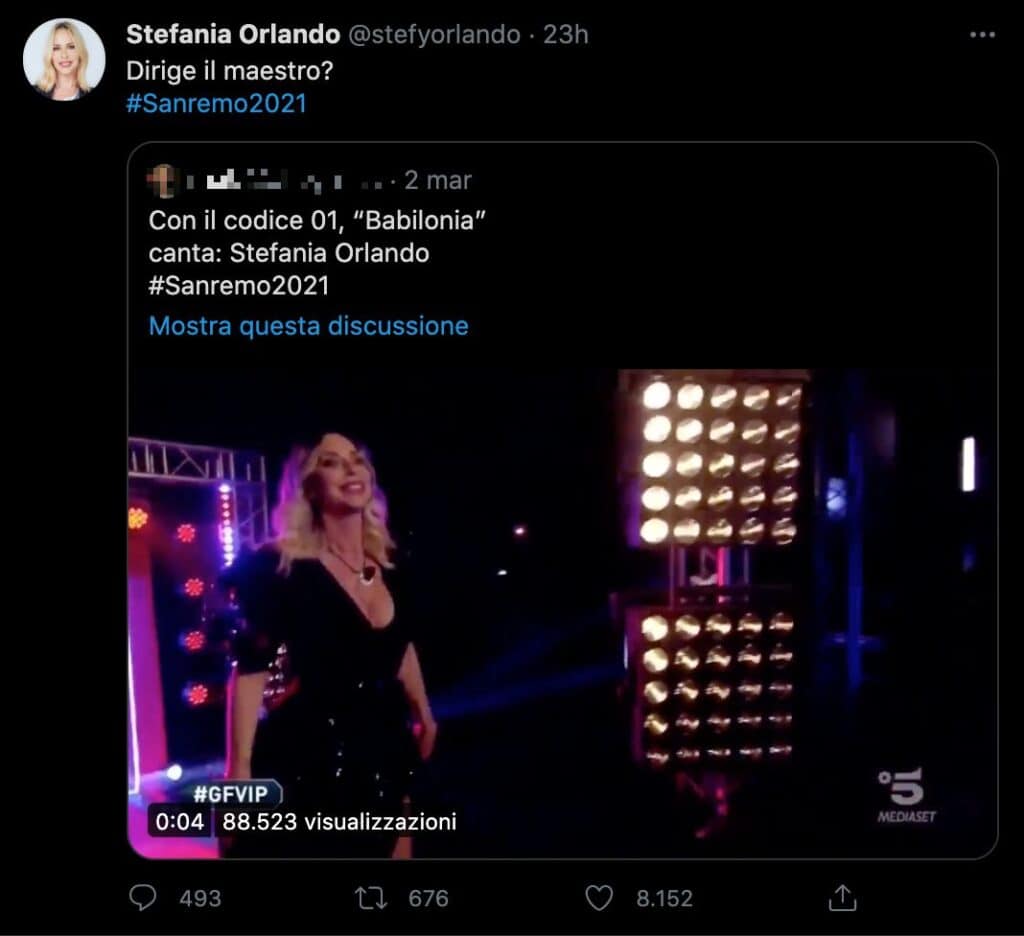 Il tweet di Stefania Orlando