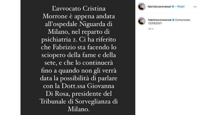 post instagram fabrizio corona