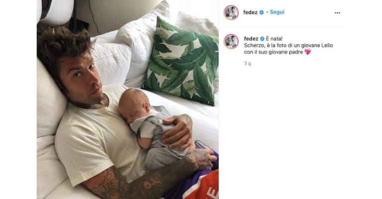 fedez con leone su instagram