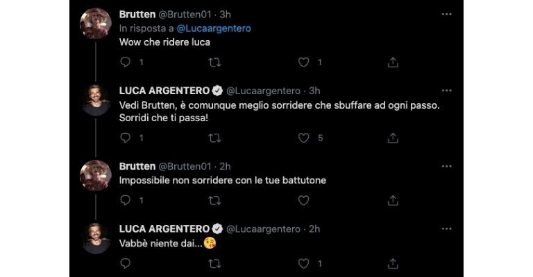 I tweet di Luca Argentero su Sanremo