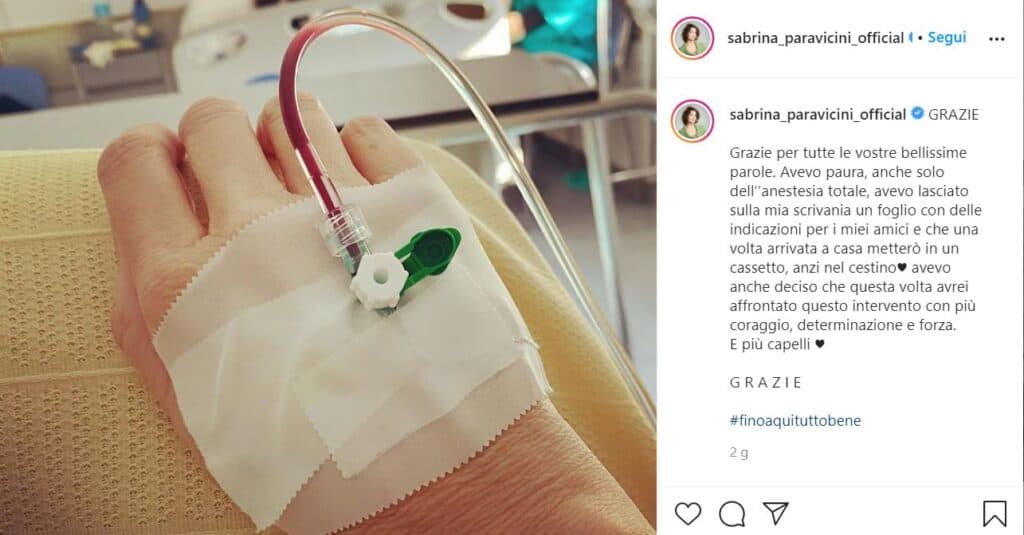 Sabrina Paravicini, post Instagram