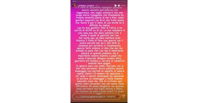 Ariadna Romero Instagram Sfogo