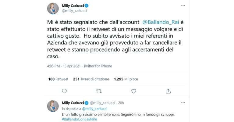 Milly Carlucci Tweet