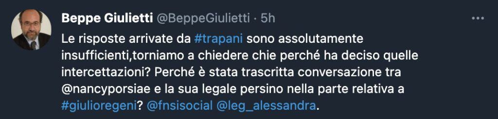 Tweet di Beppe Giulietti