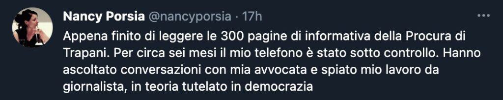 Tweet di Nancy Porsia