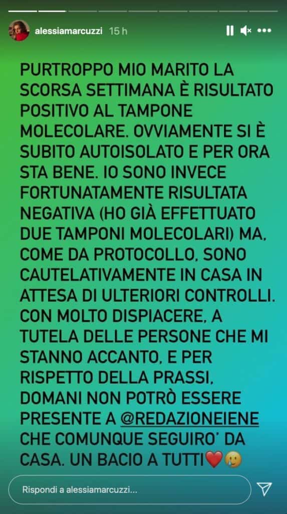 Alessia Marcuzzi, storia Instagram