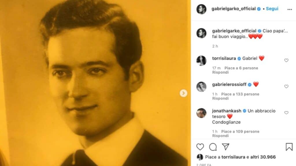 Gabriel Garko lutto per l'attore, morto il padre: il commosso addio su Instagram, le parole e le foto