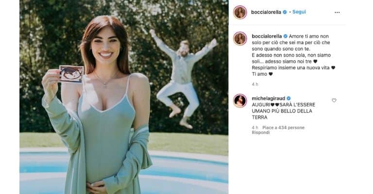 Lorella Boccia incinta, post instagram