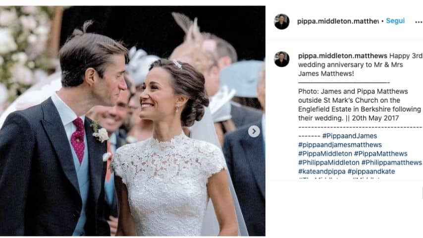 Pippa Middleton nel giorno del matrimonio con James Matthews