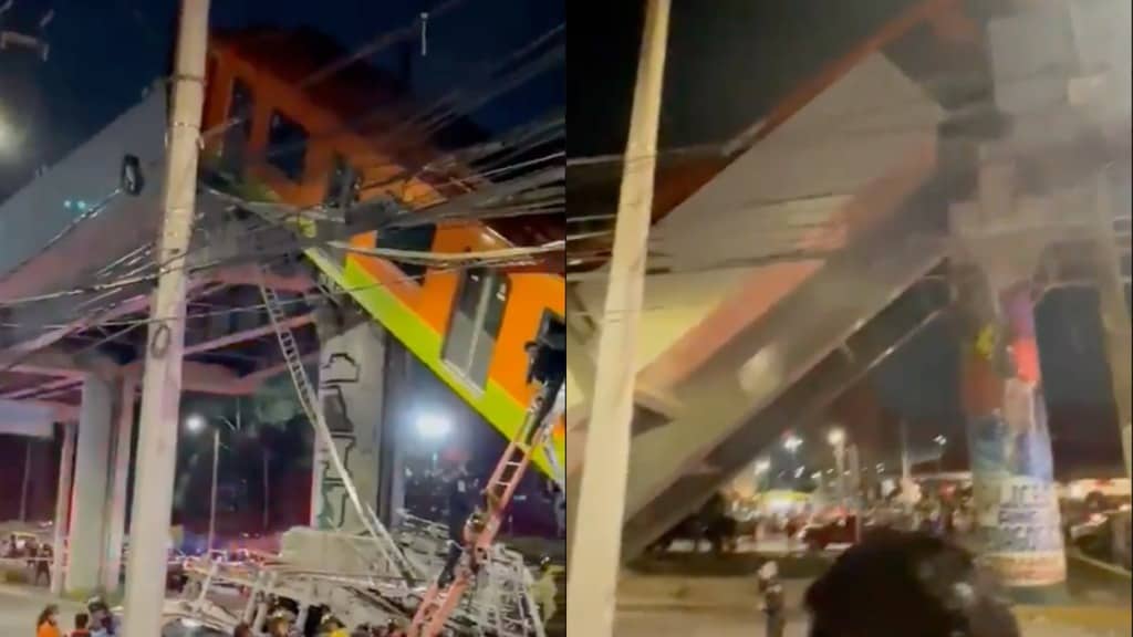 Crolla un ponte al passaggio della metro