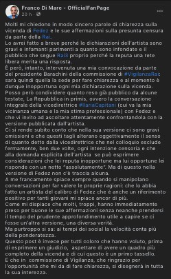 Franco Di Mare su Facebook prende le distanze dalle accuse di censura e si scaglia contro Fedez: "Nella sua versione gravi omissioni"