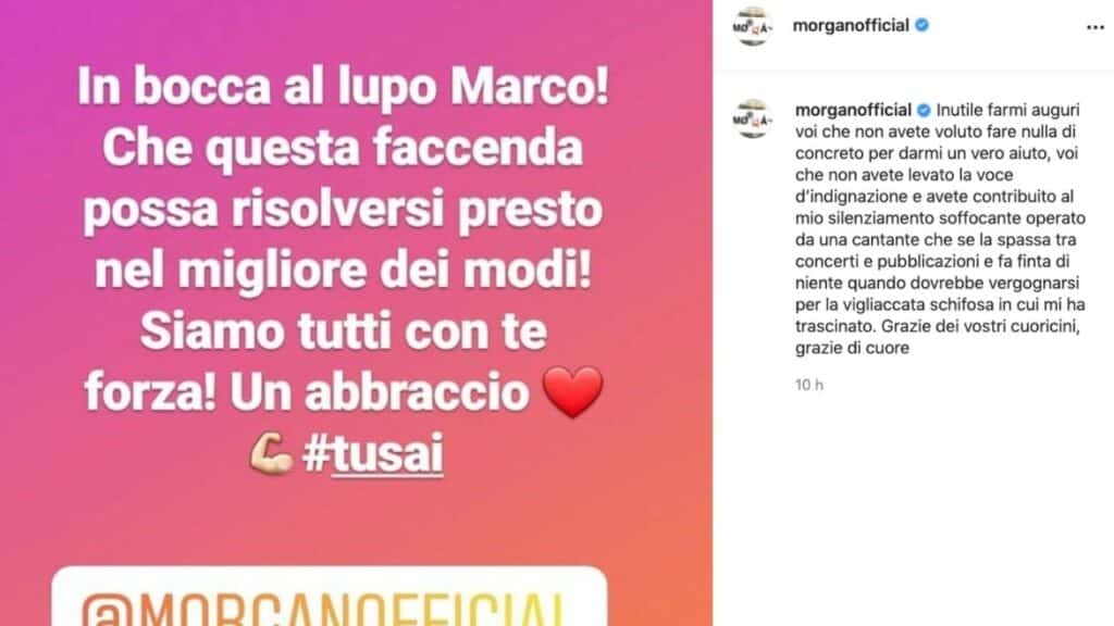 Morgan non ci sta e reagisce immediatamente innanzi alla richiesta di risarcimento presentata da Bugo per la squalifica dal Festival di Sanremo nel 2020.