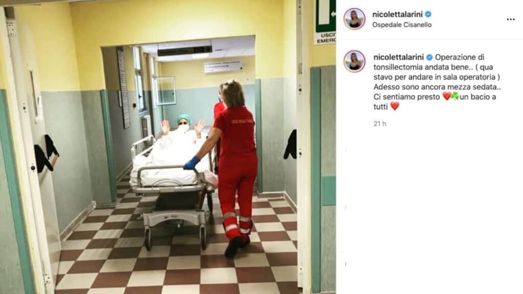 Nicoletta Larini operata