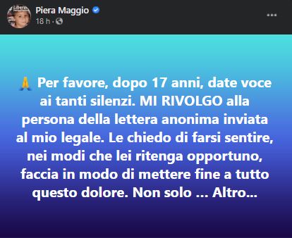 piera maggio, post facebook