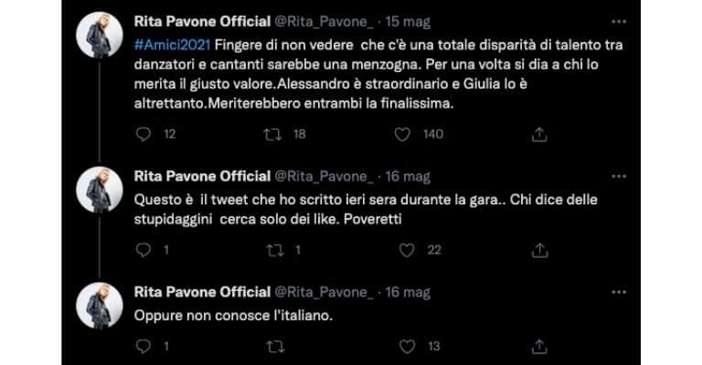 rita pavone critica amici 20