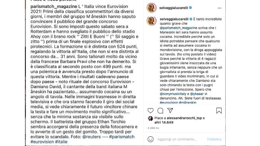 Selvaggia Lucarelli contro Paris Match