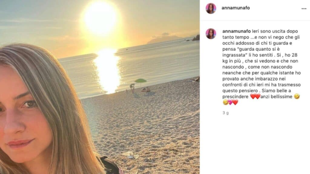 Anna Munafò, l'ex tronista di Uomini e Donne si sfoga su Instagram: "Si, ho 28 kg in più che si vedono e che non nascondo"