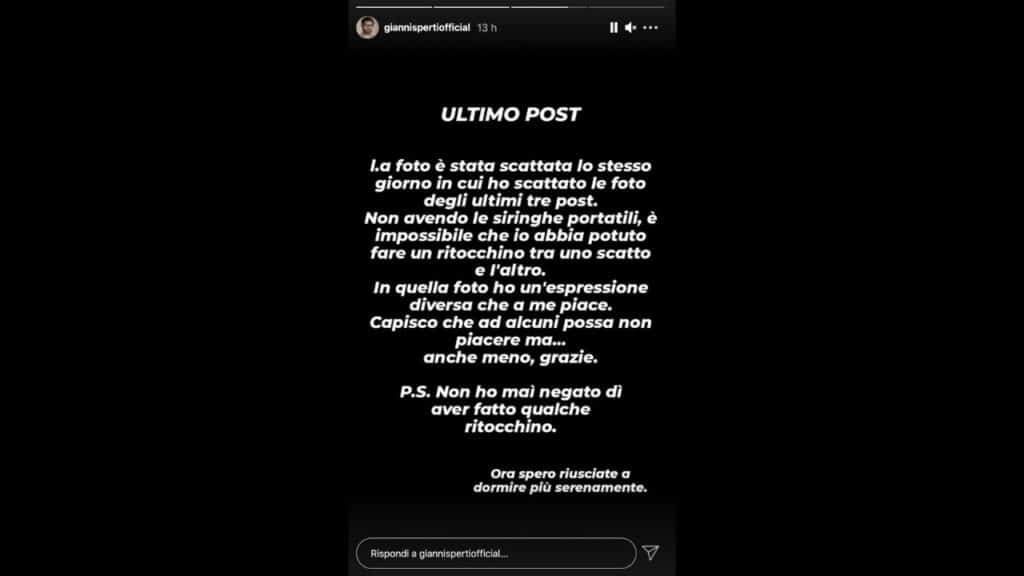 Gianni Sperti, l'ultimo scatto su Instagram collezione critiche. Lo sfogo dell'opinionista: "Anche meno, grazie"