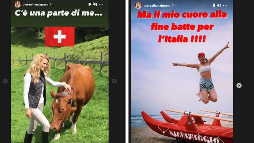 Il post di Michelle Hunziker sulla partita Italia -Svizzera