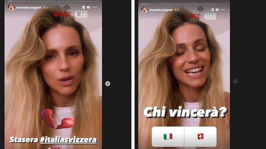 Il post di Michelle Hunziker sulla partita Italia -Svizzera