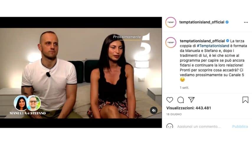 La seconda coppia a temptation island