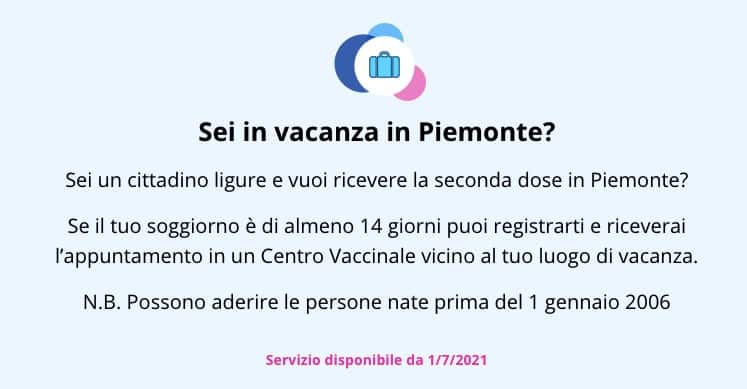 vaccino in vacanza piemonte