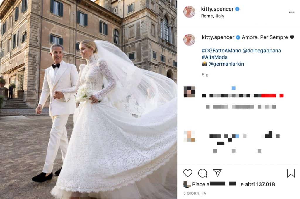 Post Instagram di Kitty Spencer con Michael Lewis
