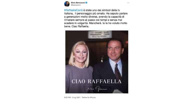 Raffaella Carra Silvio Berlusconi
