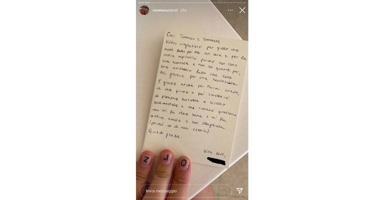 Tommaso Zorzi Lettera Ragazza