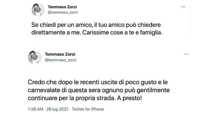 Tommaso Zorzi tweet