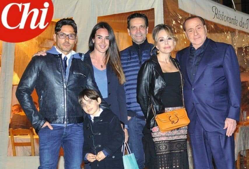 silvio berlusconi con i figli marina e pier silvio