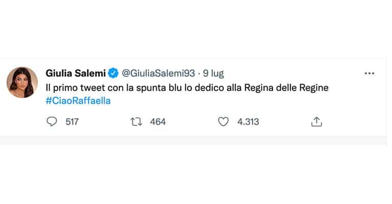 tweet di Giulia Salemi