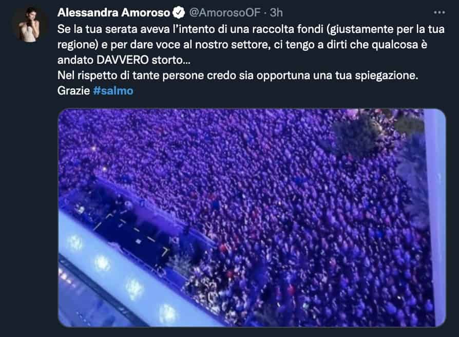 Il tweet di Alessandra Amoroso