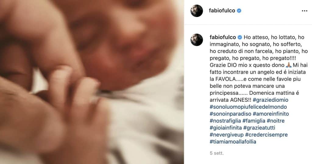 Post Instagram di Fabio Fulco