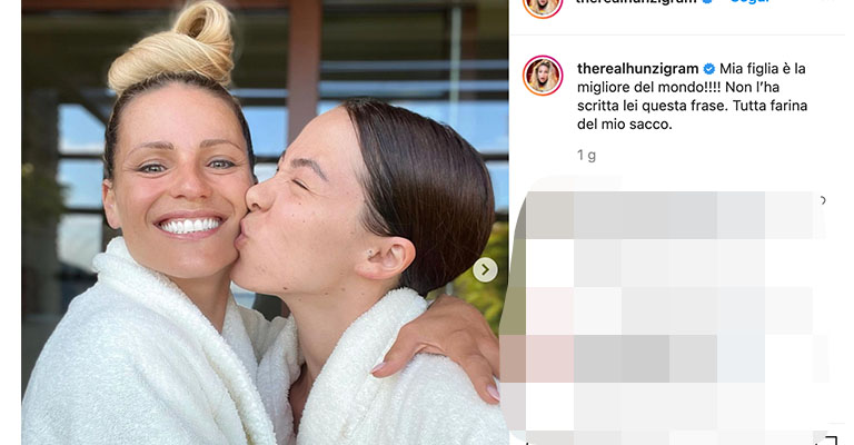 Post di Michelle Hunziker per Aurora Ramazzotti su Instagram