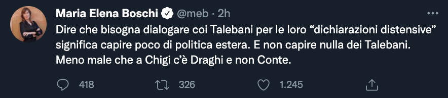 Tweet di Maria Elena Boschi