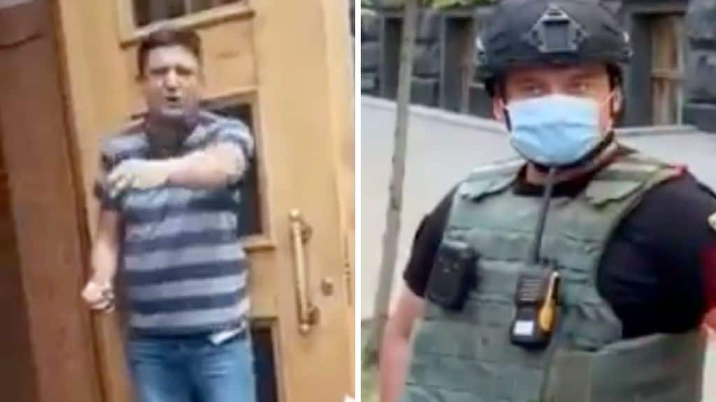 uomo armato di granata irrompe nella sede del governo ucraino