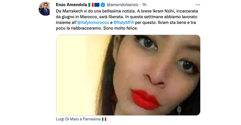 Tweet di Enzo Amendola