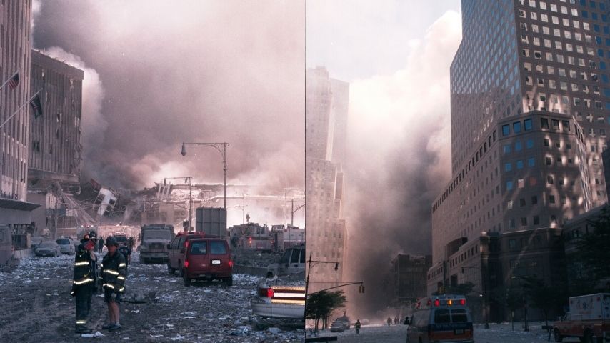 Alcuni scatti da Ground Zero l'11 settembre 2001 Immagine di repertorio