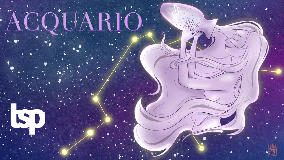 Acquario: segno zodiacale. Illustrazione di Chiara Rocchi