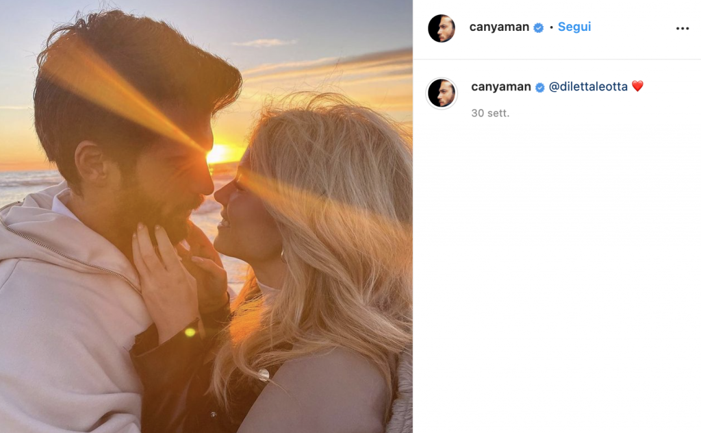 Post Instagram Can Yaman e Diletta Leotta