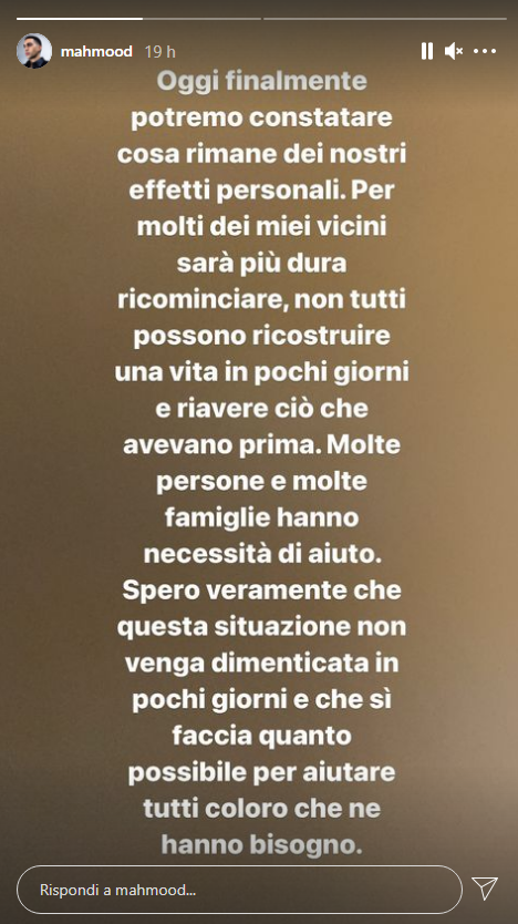 Mahmood parla su Instagram dell'incendio della palazzina a Milano