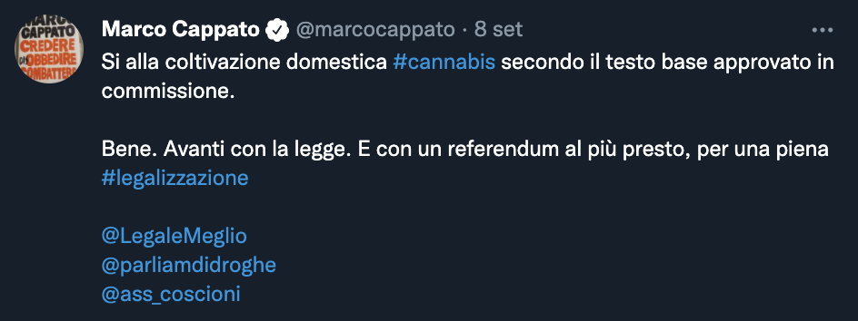 Tweet di Marco Cappato