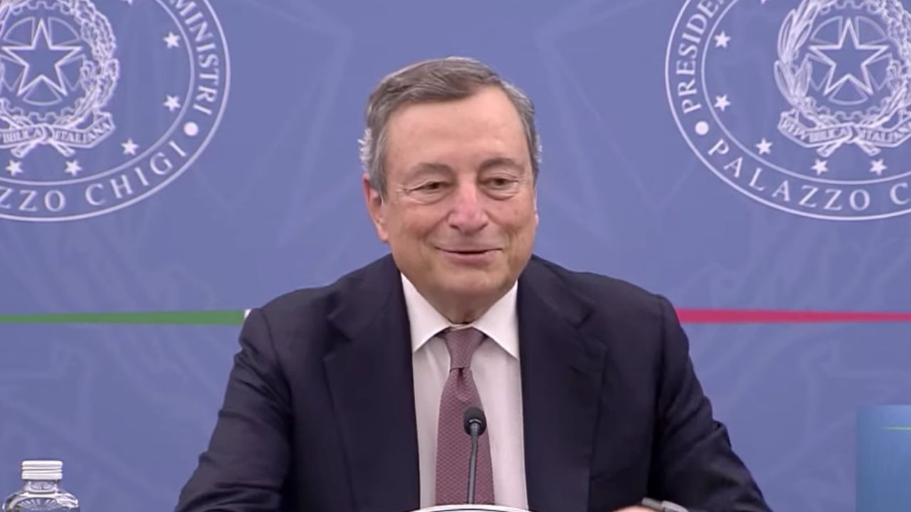 Mario Draghi alla conferenza sulla delega alla riforma fiscale
