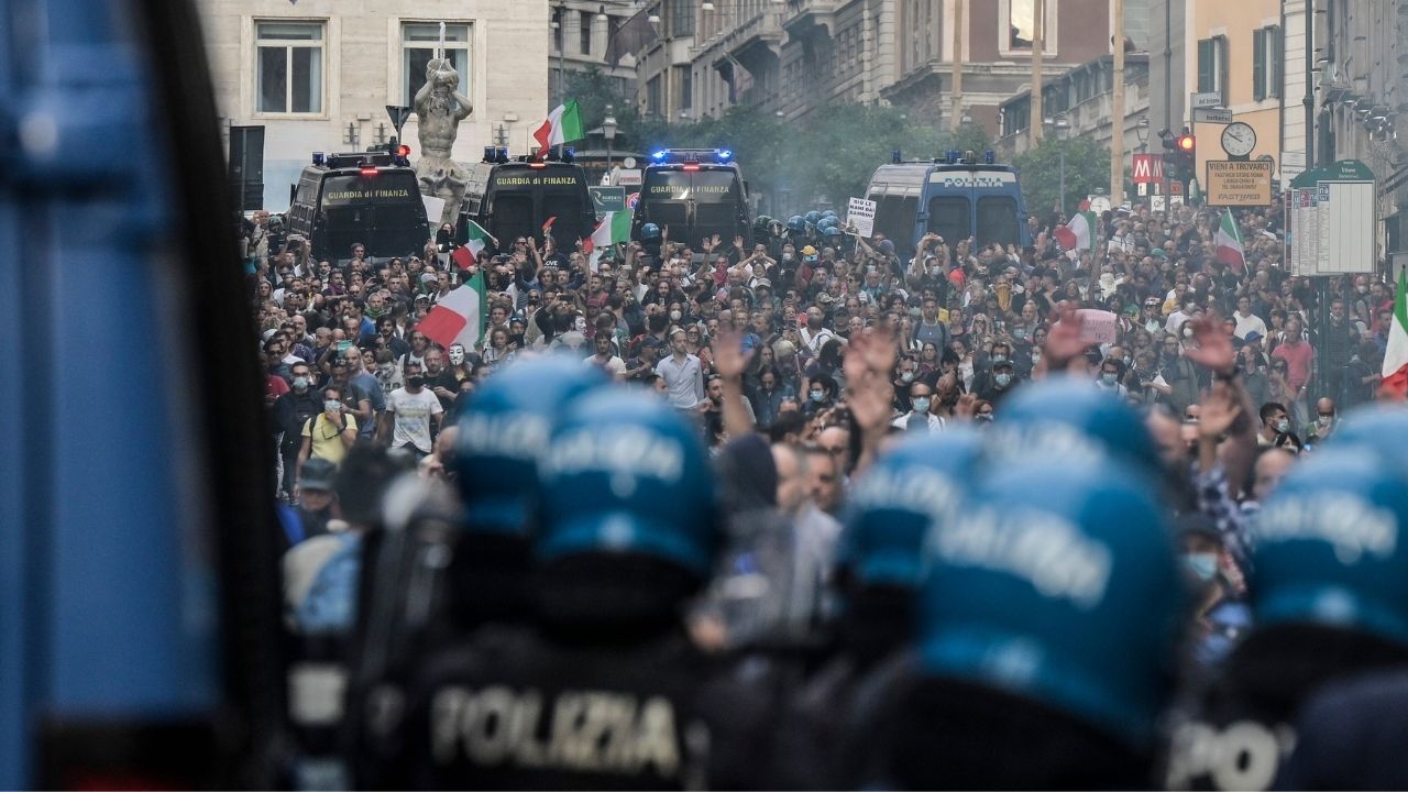 no green pass a roma, 4 arresti per gli scontri